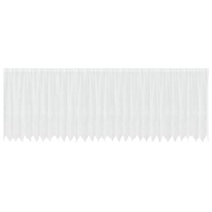 vidaXL Spitzenvorhang mit Vorhängen Floral Weiß 140 x 750 cm Polyester