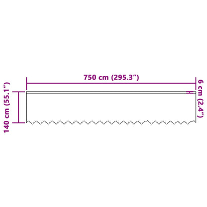 vidaXL Spitzenvorhang mit Vorhängen Floral Weiß 140 x 750 cm Polyester