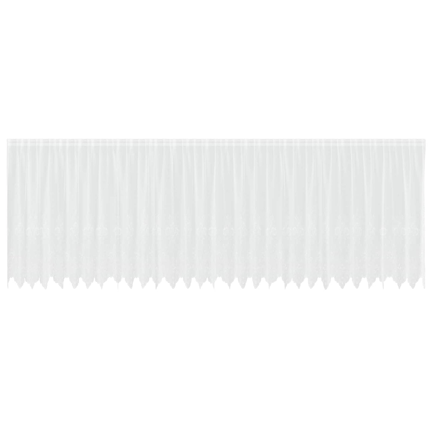 Spitzenvorhang mit Vorhängen Floral Weiß 180 x 750 cm Polyester