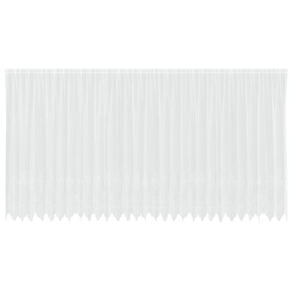 Spitzenvorhang mit Vorhängen Floral Weiß 200 x 750 cm Polyester