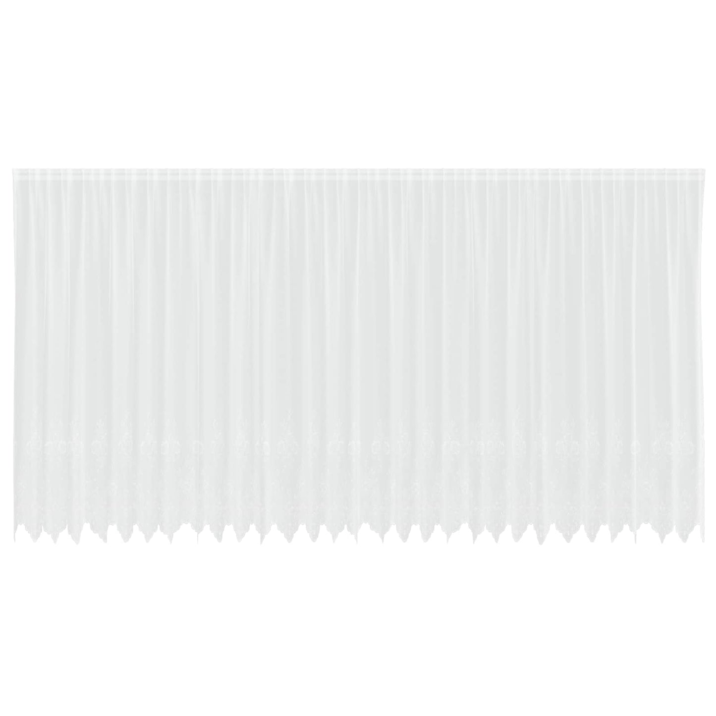 vidaXL Spitzenvorhang mit Vorhängen Floral Weiß 220 x 750 cm Polyester