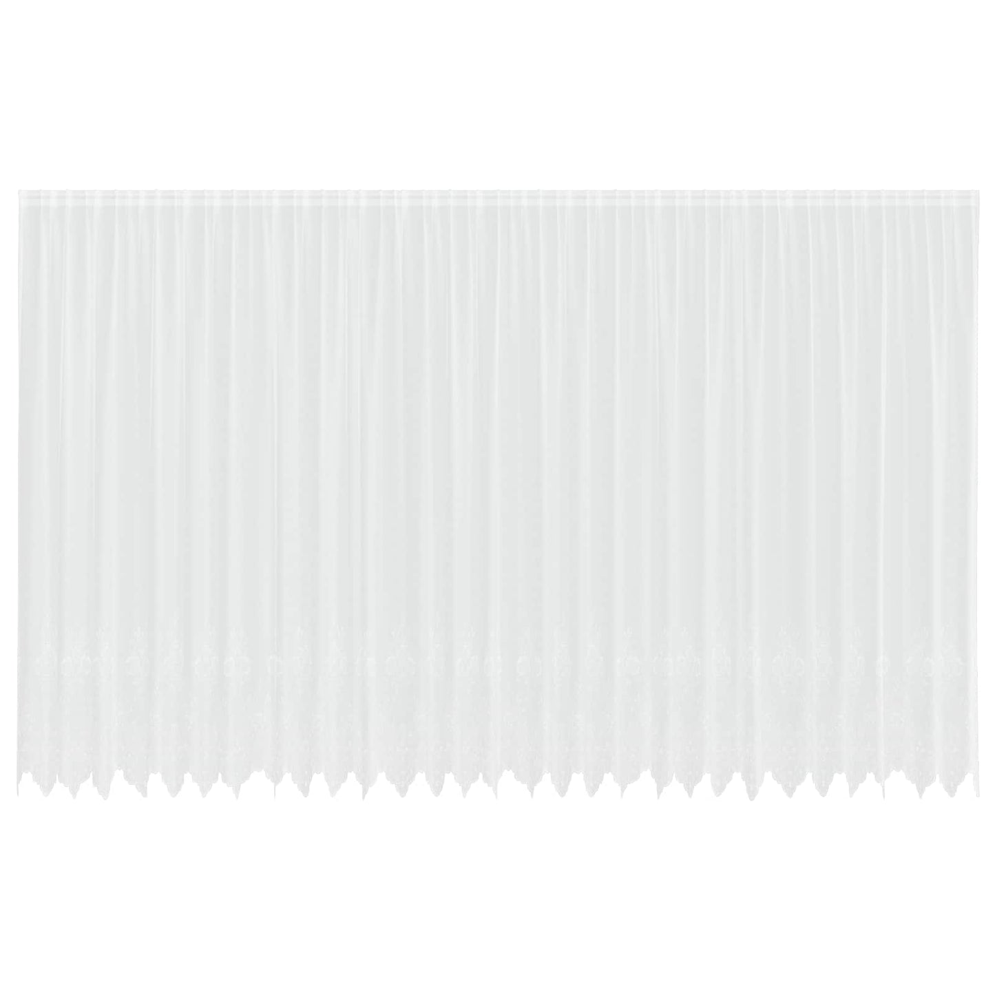 Spitzenvorhang mit Vorhängen Floral Weiß 300 x 750 cm Polyester