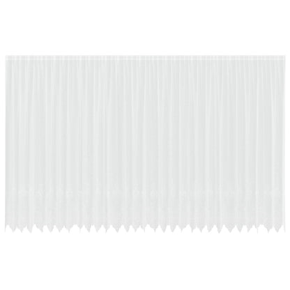 Spitzenvorhang mit Vorhängen Floral Weiß 300 x 750 cm Polyester