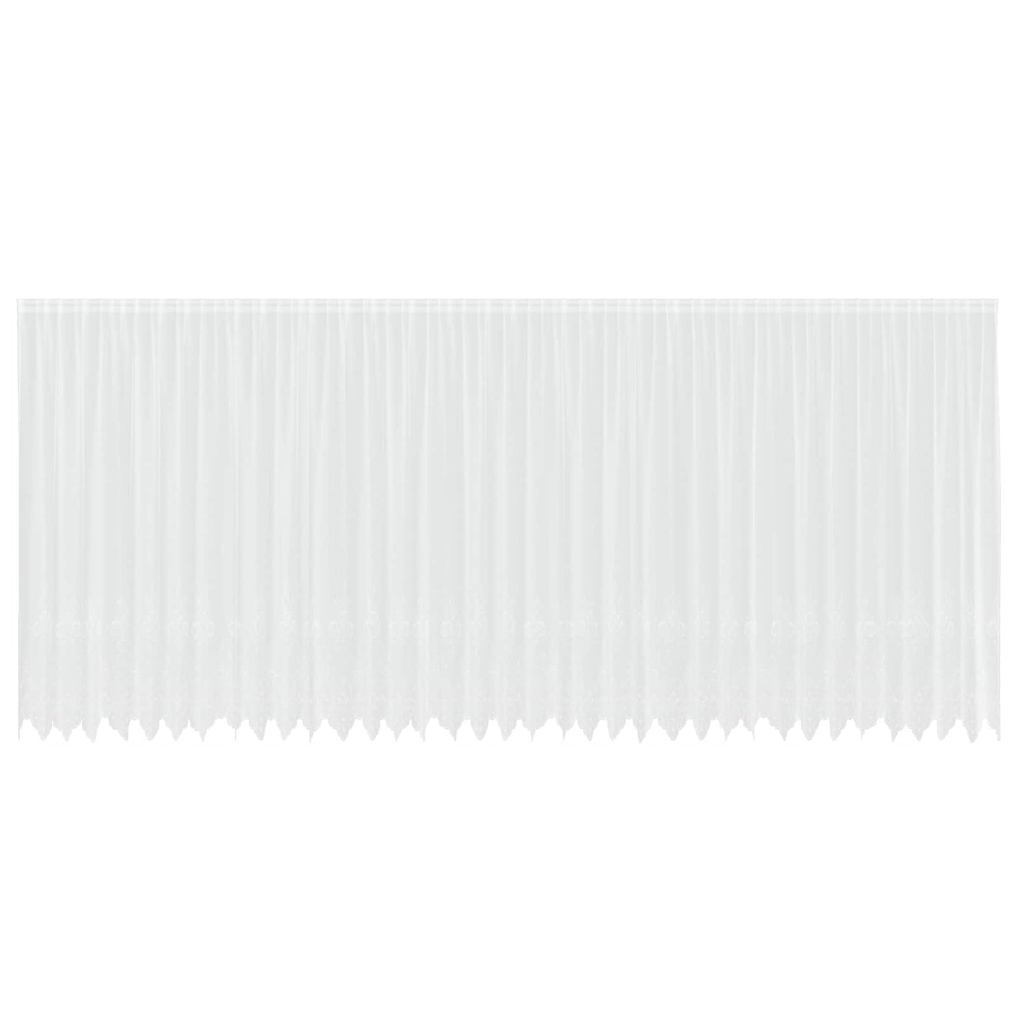 vidaXL Spitzenvorhang mit Vorhängen Floral Weiß 245 x 900 cm Polyester