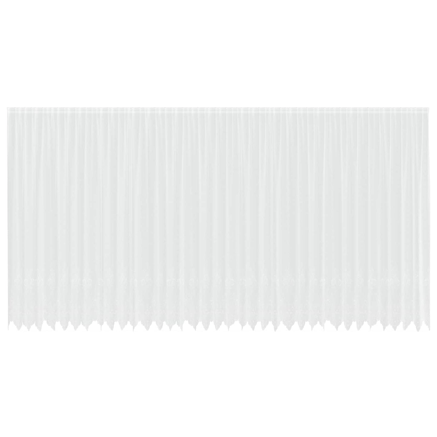 Spitzenvorhang mit Vorhängen Floral Weiß 280 x 900 cm Polyester