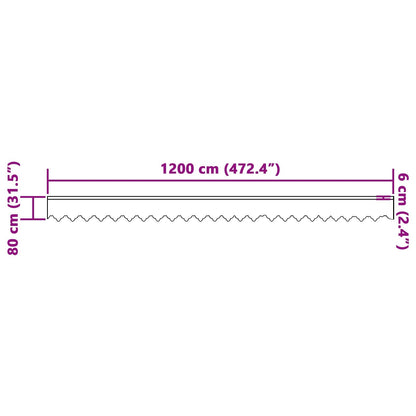 Spitzenvorhang mit Vorhängen Floral Weiß 80 x 1200 cm Polyester