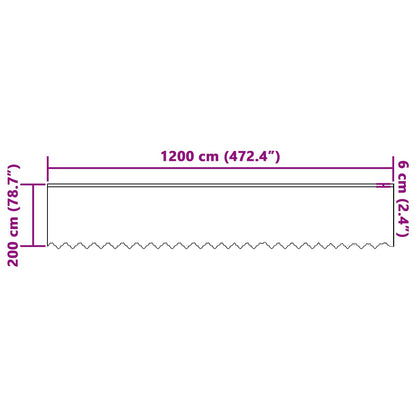 vidaXL Spitzenvorhang mit Vorhängen Weiß 200 x 1200 cm Polyester