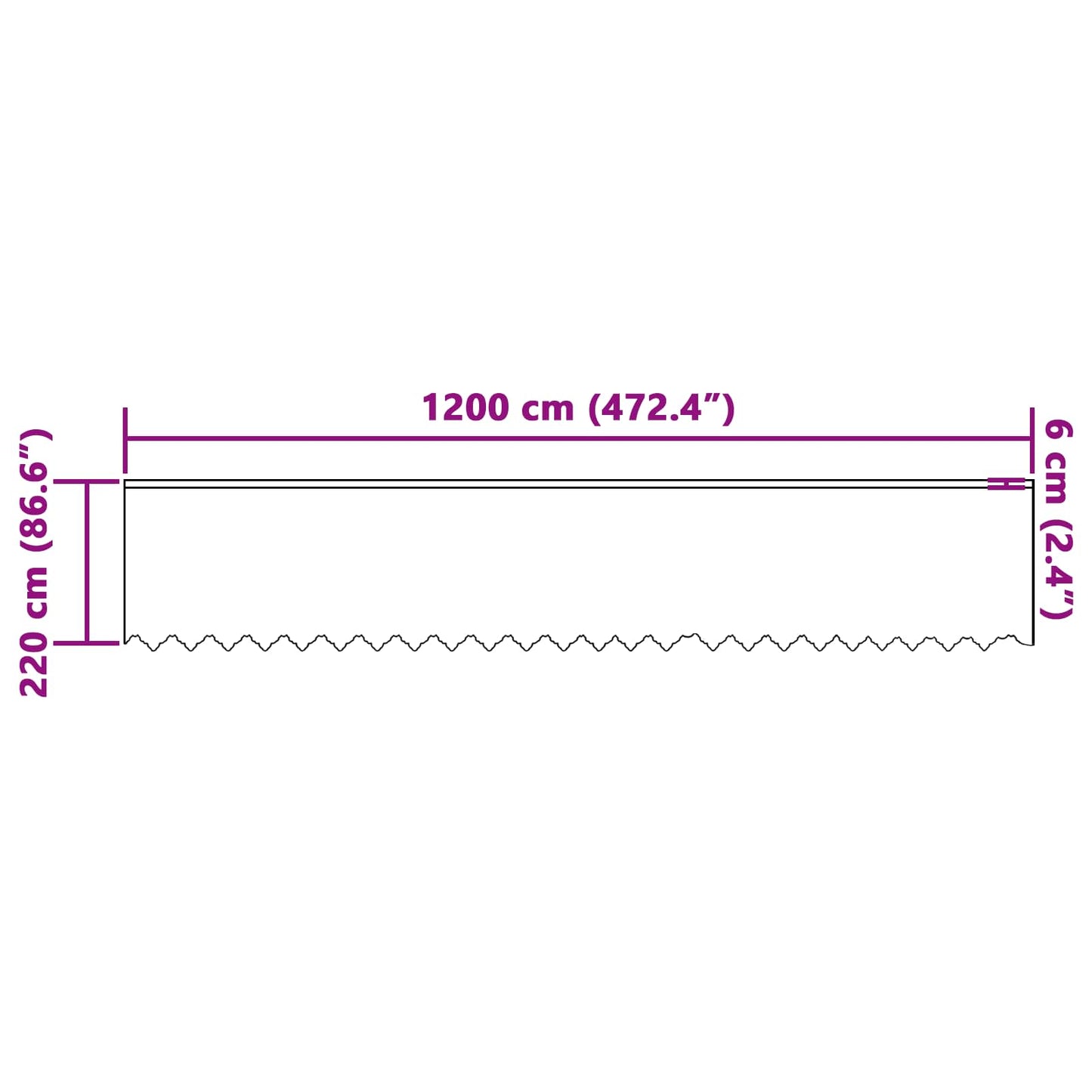 Spitzenvorhang mit Vorhängen Weiß 220 x 1200 cm Polyester