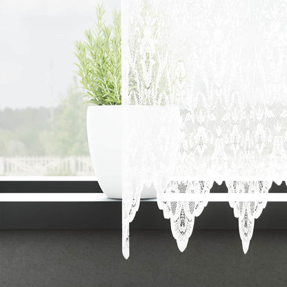 vidaXL Spitzenvorhang mit Vorhängen Weiß 240 x 1200 cm Polyester