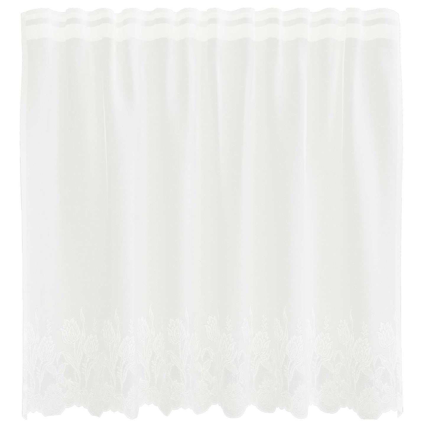 vidaXL Spitzenvorhang mit Vorhängen Floral Weiß 100 x 150 cm Polyester