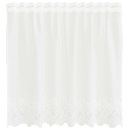 vidaXL Spitzenvorhang mit Vorhängen Floral Weiß 100 x 150 cm Polyester