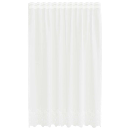 vidaXL Spitzenvorhang mit Vorhängen Floral Weiß 180 x 150 cm Polyester