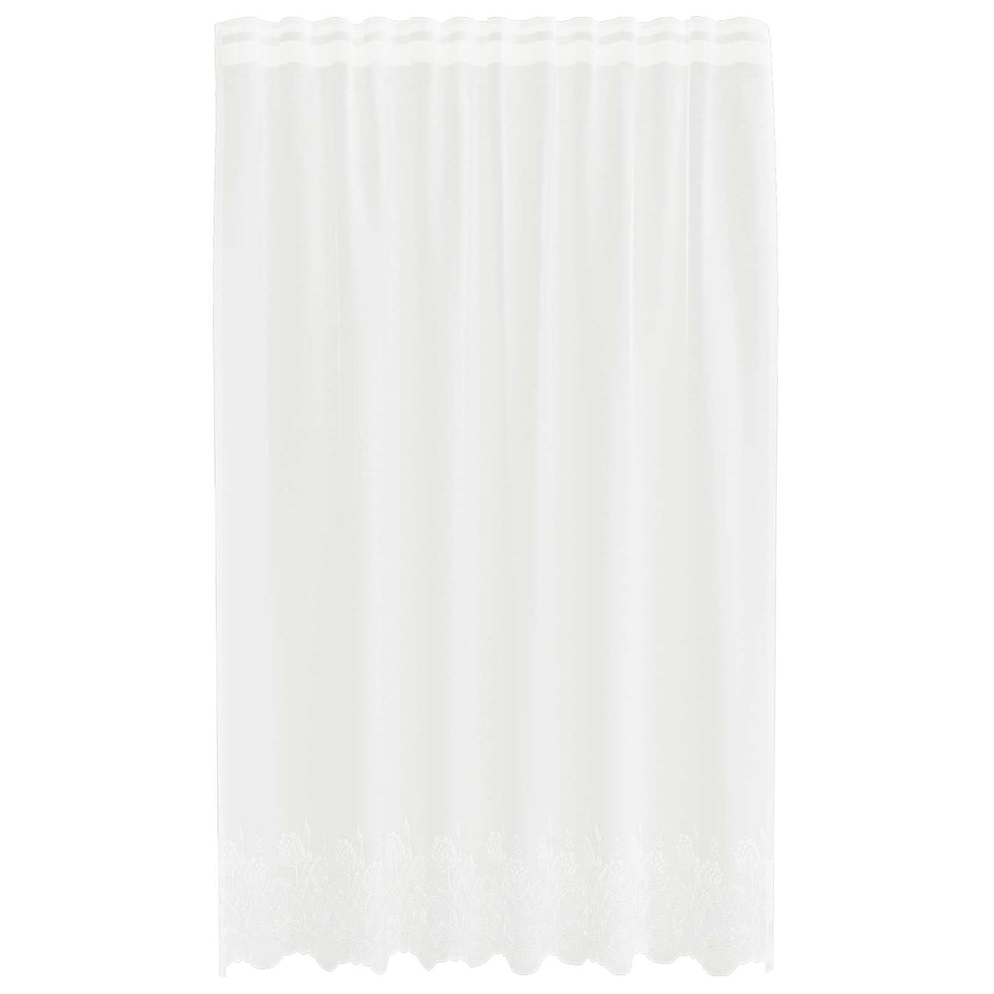vidaXL Spitzenvorhang mit Vorhängen Floral Weiß 240 x 150 cm Polyester