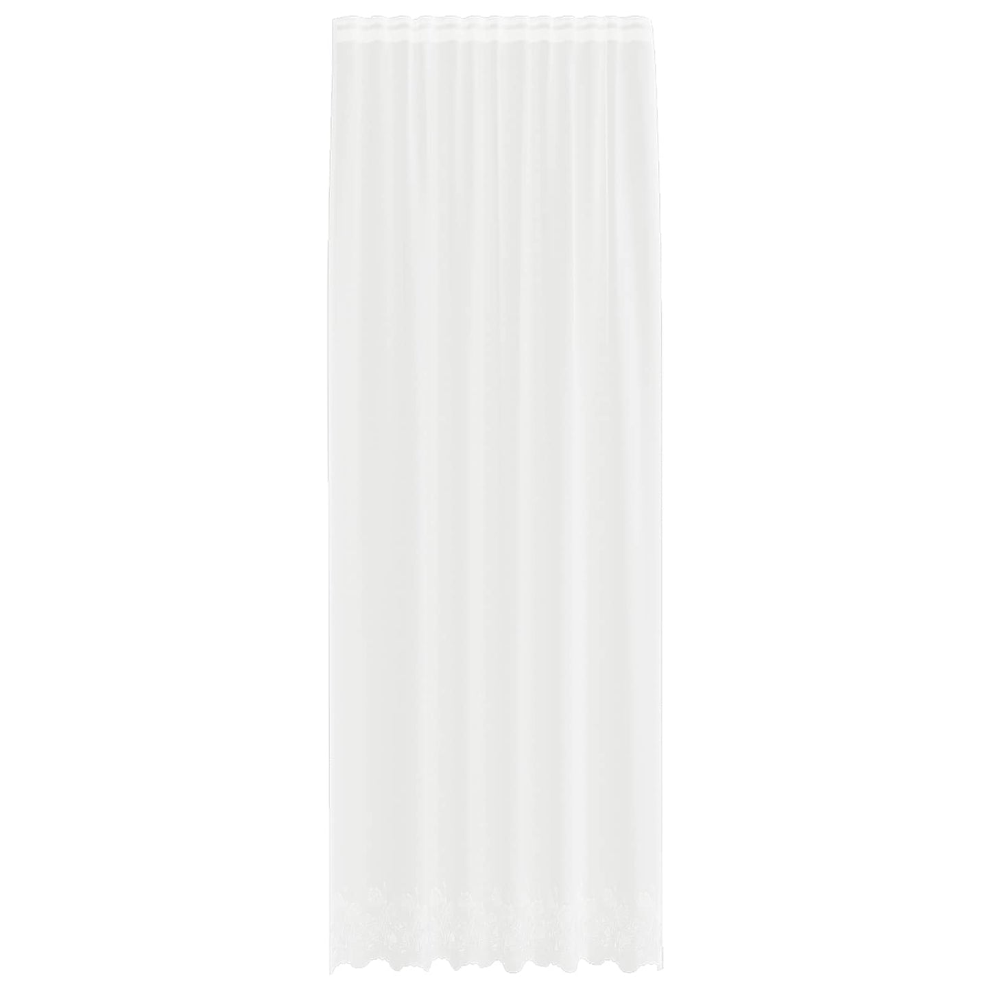 vidaXL Spitzenvorhang mit Vorhängen Floral Weiß 260 x 150 cm Polyester