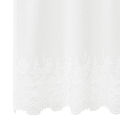 vidaXL Spitzenvorhang mit Vorhängen Weiß 200 x 120 cm Polyester