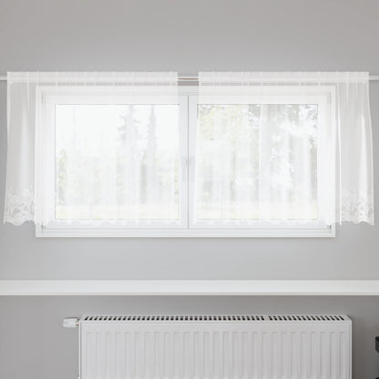 vidaXL Spitzenvorhang mit Vorhängen Weiß 200 x 120 cm Polyester