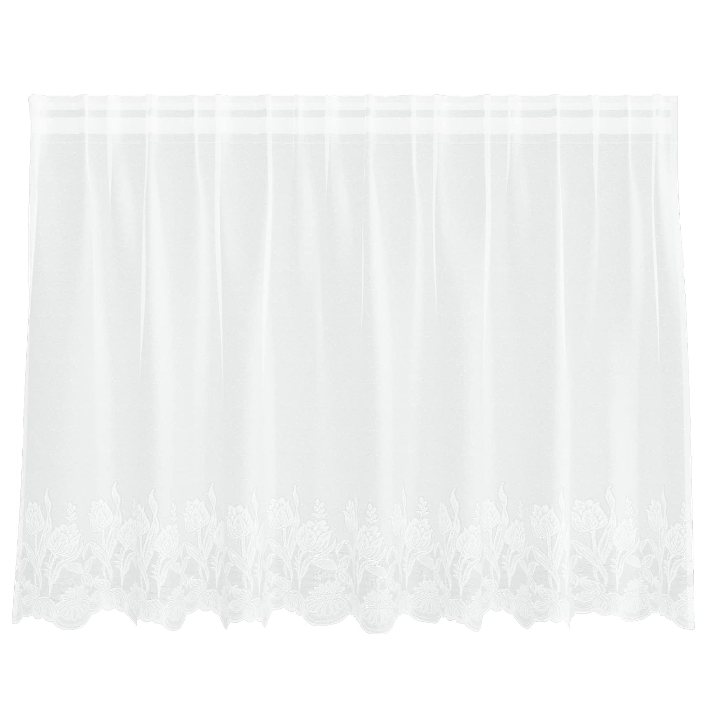 vidaXL Spitzenvorhang mit Vorhängen Weiß 200 x 120 cm Polyester