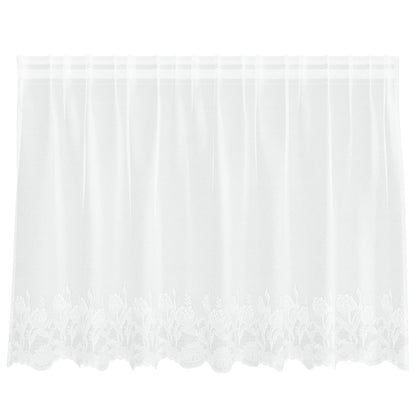 vidaXL Spitzenvorhang mit Vorhängen Weiß 200 x 120 cm Polyester