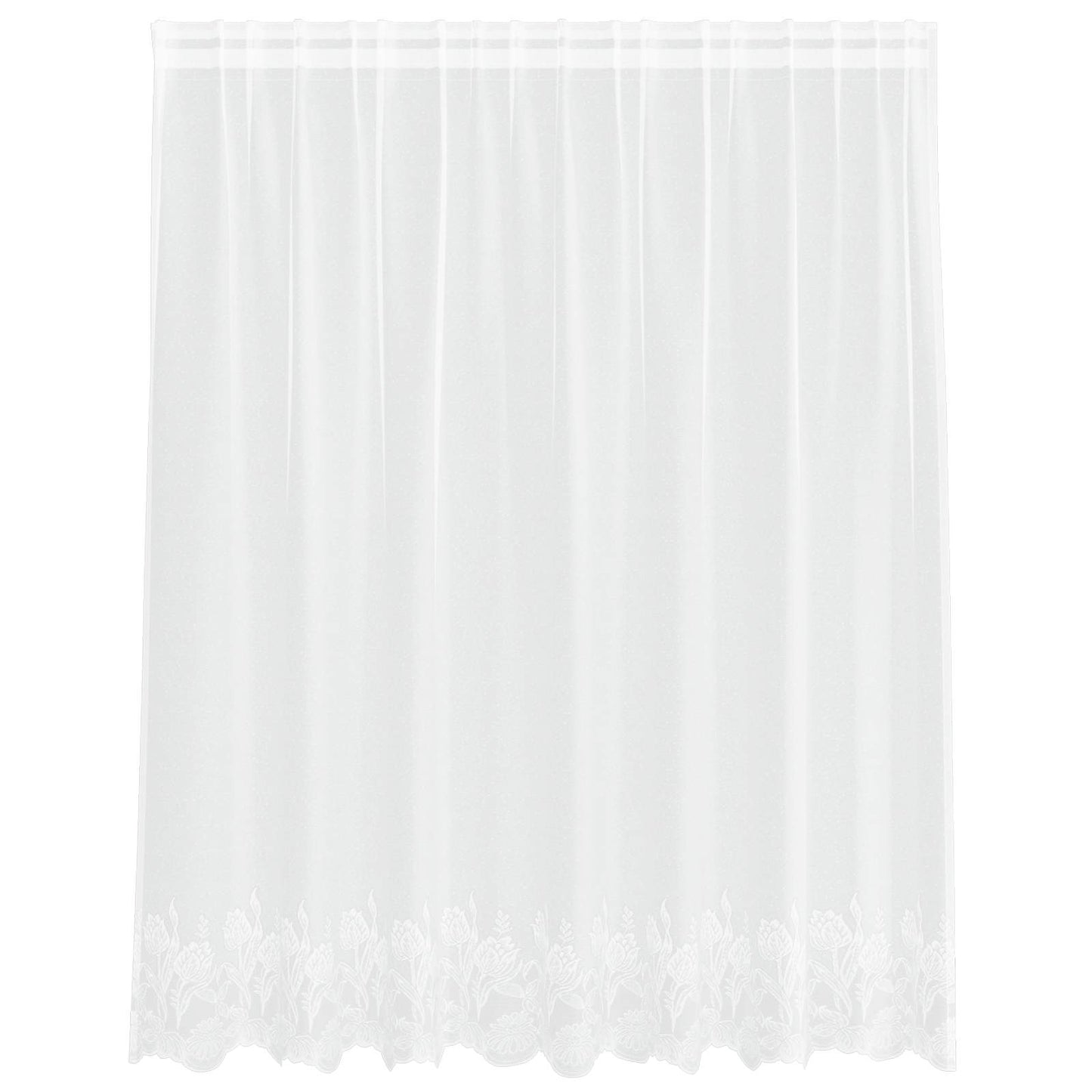 vidaXL Spitzenvorhang mit Vorhängen Floral Weiß 140 x 200 cm Polyester