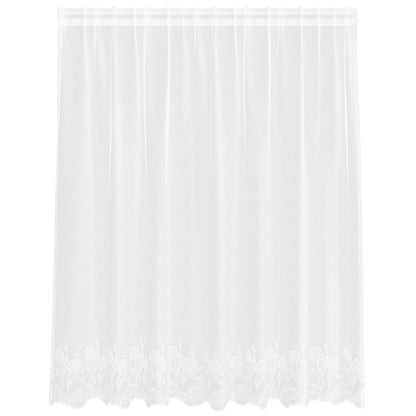 vidaXL Spitzenvorhang mit Vorhängen Floral Weiß 140 x 200 cm Polyester