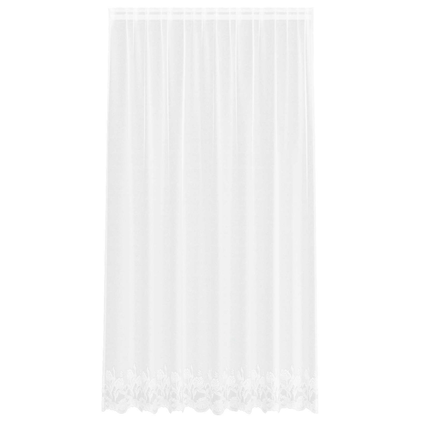 vidaXL Spitzenvorhang mit Vorhängen Floral Weiß 240 x 200 cm Polyester