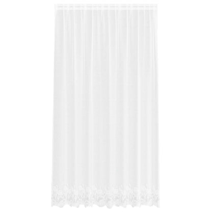 vidaXL Spitzenvorhang mit Vorhängen Floral Weiß 240 x 200 cm Polyester