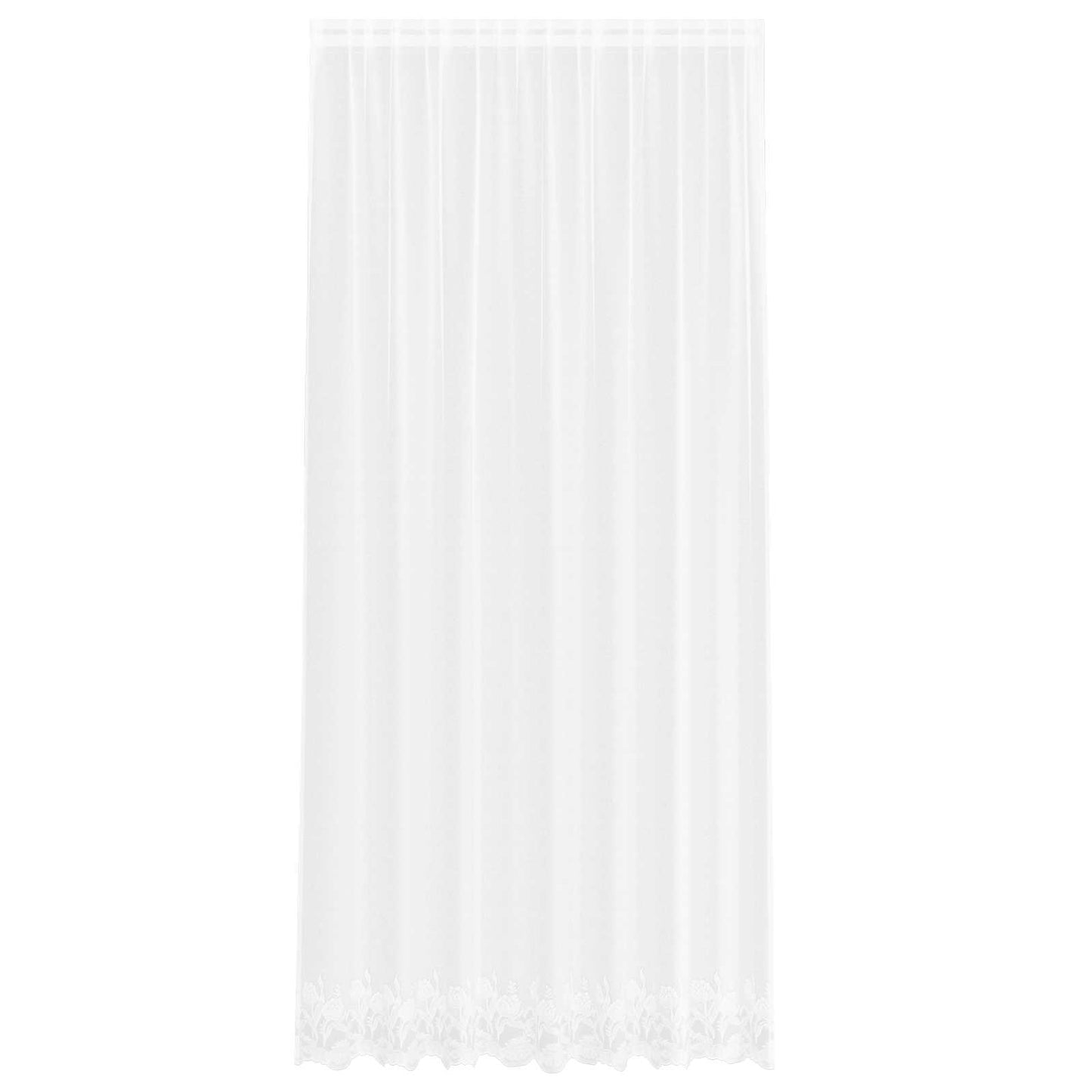 vidaXL Spitzenvorhang mit Vorhängen Floral Weiß 280 x 200 cm Polyester