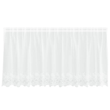 vidaXL Spitzenvorhang mit Vorhängen Floral Weiß 120 x 300 cm Polyester