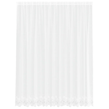 vidaXL Spitzenvorhang mit Vorhängen Floral Weiß 220 x 300 cm Polyester