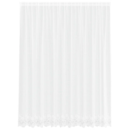 vidaXL Spitzenvorhang mit Vorhängen Floral Weiß 240 x 300 cm Polyester