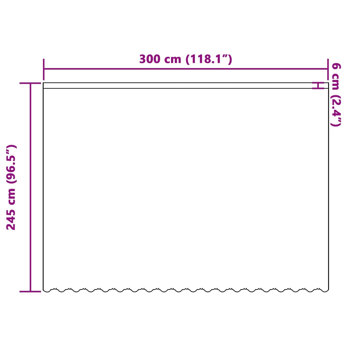 Spitzenvorhang mit Vorhängen Weiß 300 x 245 cm Polyester