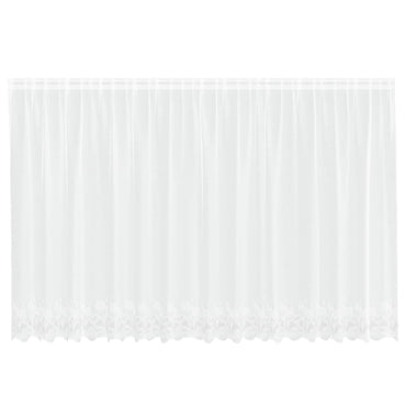 vidaXL Spitzenvorhang mit Vorhängen Floral Weiß 180 x 400 cm Polyester