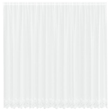 vidaXL Spitzenvorhang mit Vorhängen Floral Weiß 200 x 400 cm Polyester