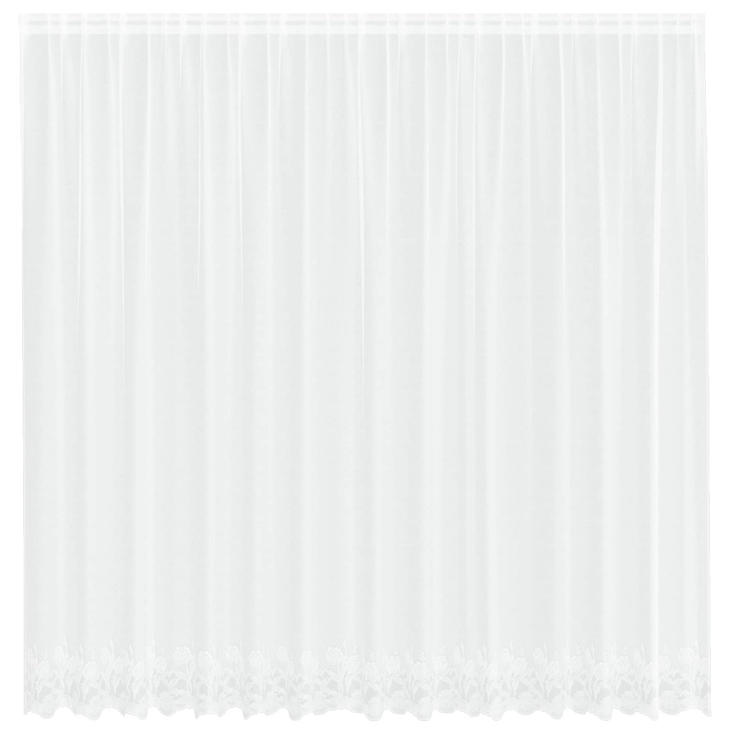 Spitzenvorhang mit Vorhängen Floral Weiß 245 x 400 cm Polyester