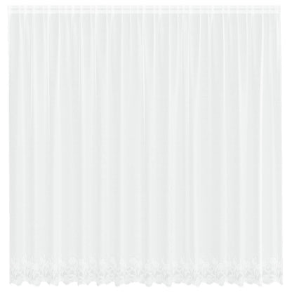 Spitzenvorhang mit Vorhängen Floral Weiß 245 x 400 cm Polyester