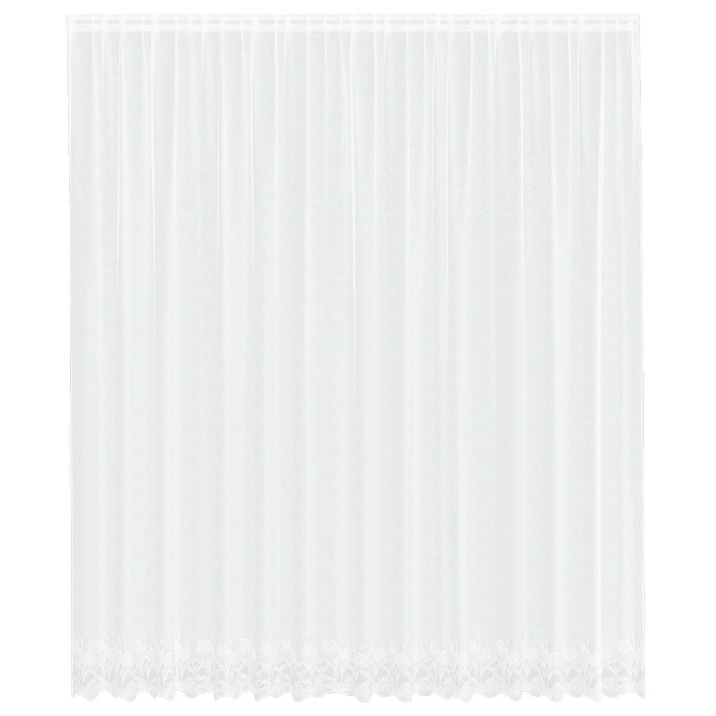 vidaXL Spitzenvorhang mit Vorhängen Floral Weiß 260 x 400 cm Polyester