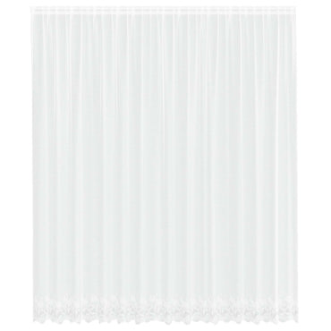 vidaXL Spitzenvorhang mit Vorhängen Weiß 400 x 300 cm Polyester