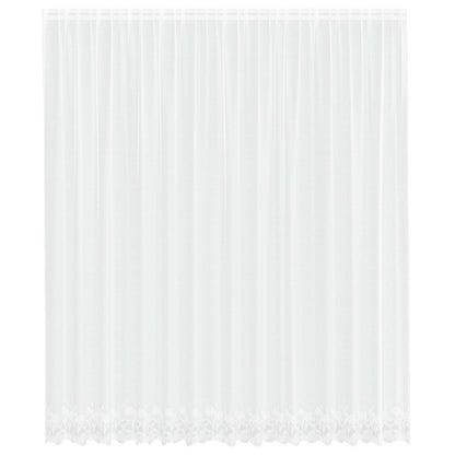 vidaXL Spitzenvorhang mit Vorhängen Weiß 400 x 300 cm Polyester