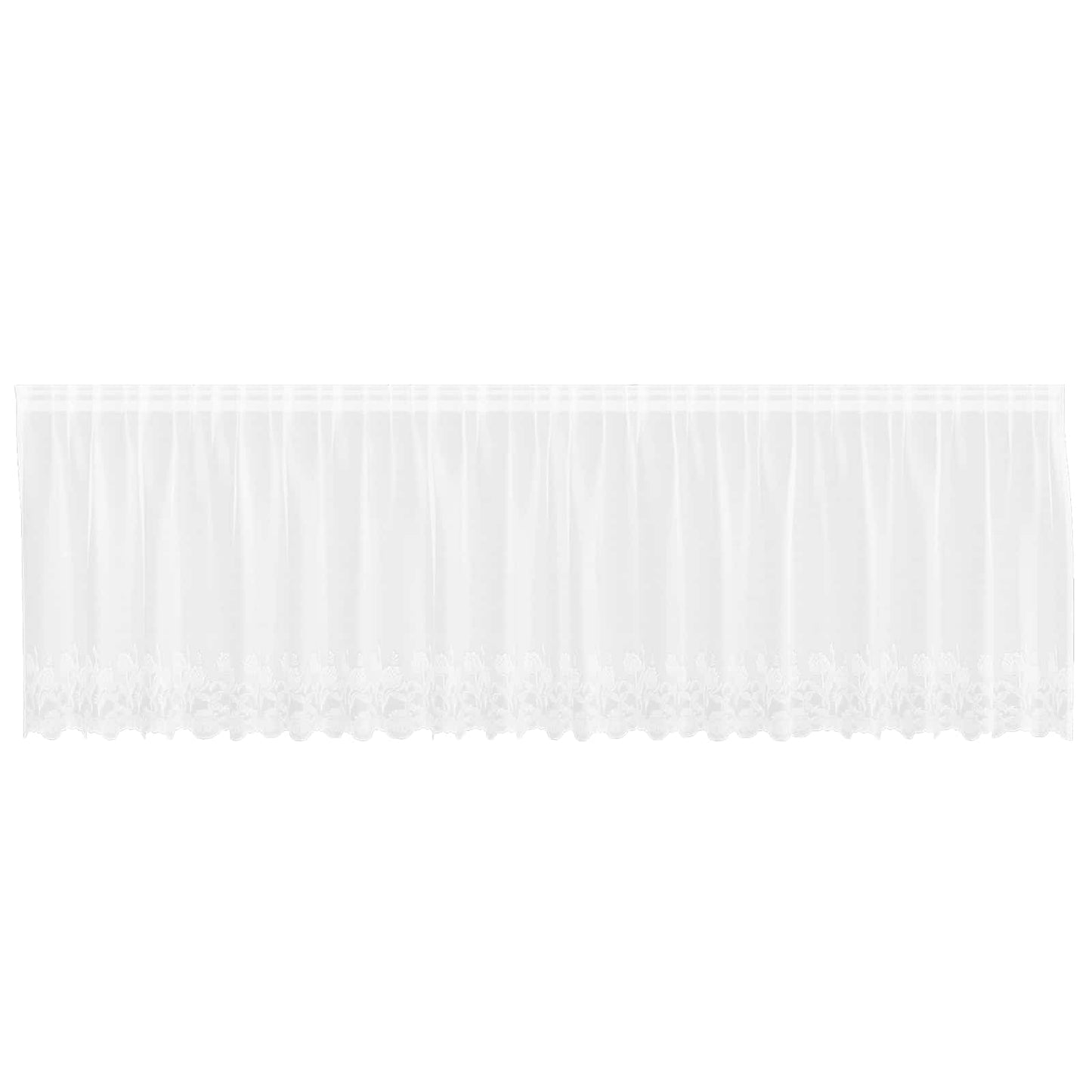 vidaXL Spitzenvorhang mit Vorhängen Floral Weiß 80 x 500 cm Polyester