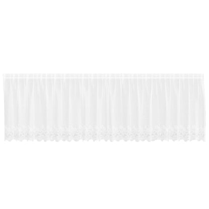 vidaXL Spitzenvorhang mit Vorhängen Floral Weiß 80 x 500 cm Polyester