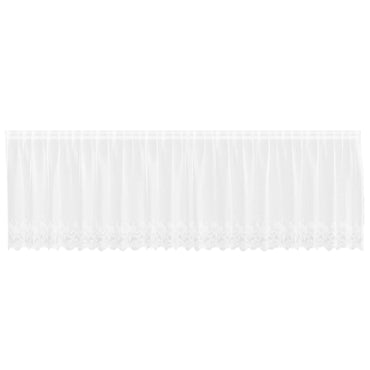 vidaXL Spitzenvorhang mit Vorhängen Weiß 500 x 120 cm Polyester