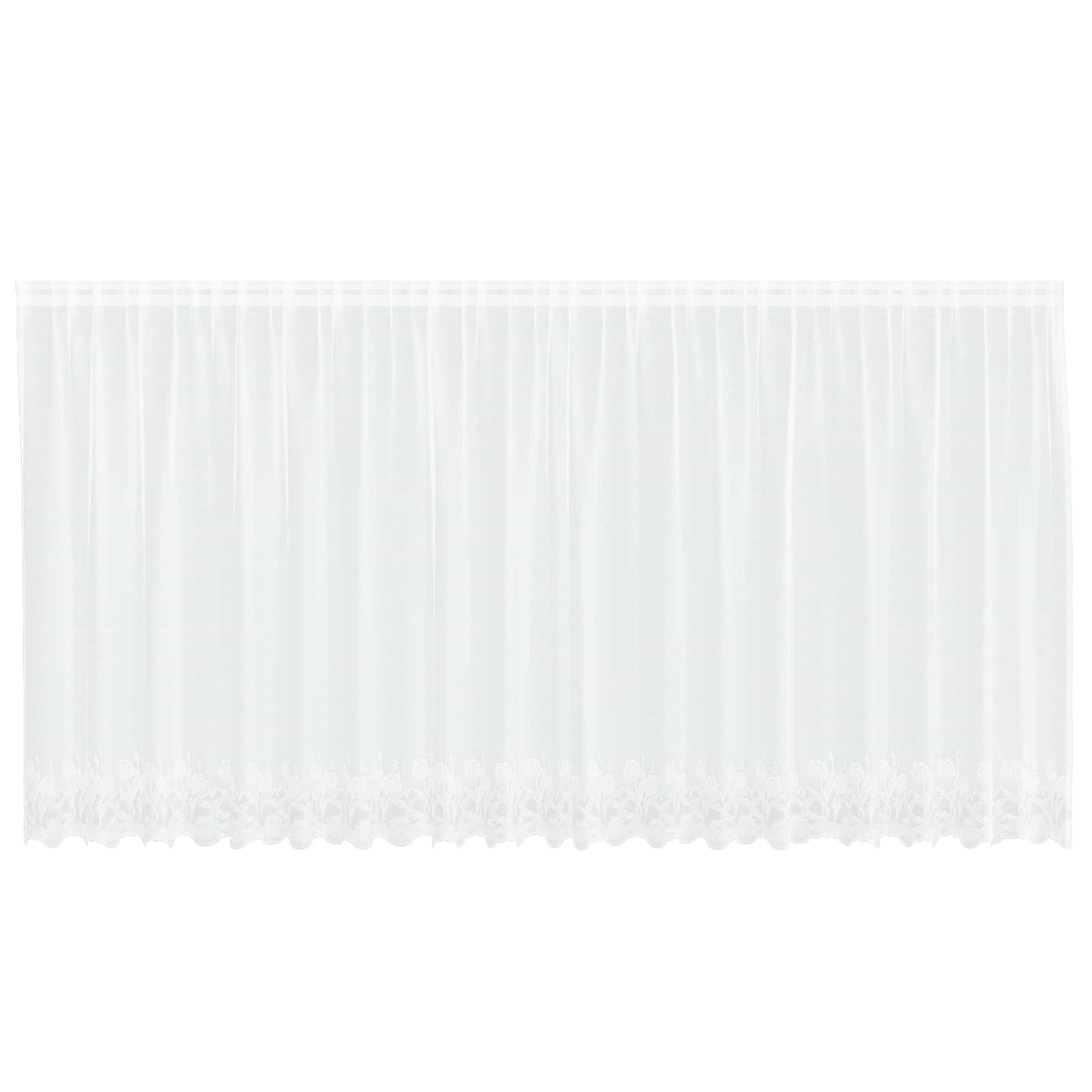 Spitzenvorhang mit Vorhängen Floral Weiß 160 x 500 cm Polyester