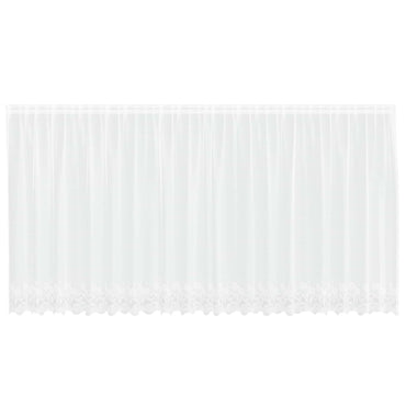 vidaXL Spitzenvorhang mit Vorhängen Floral Weiß 180 x 500 cm Polyester