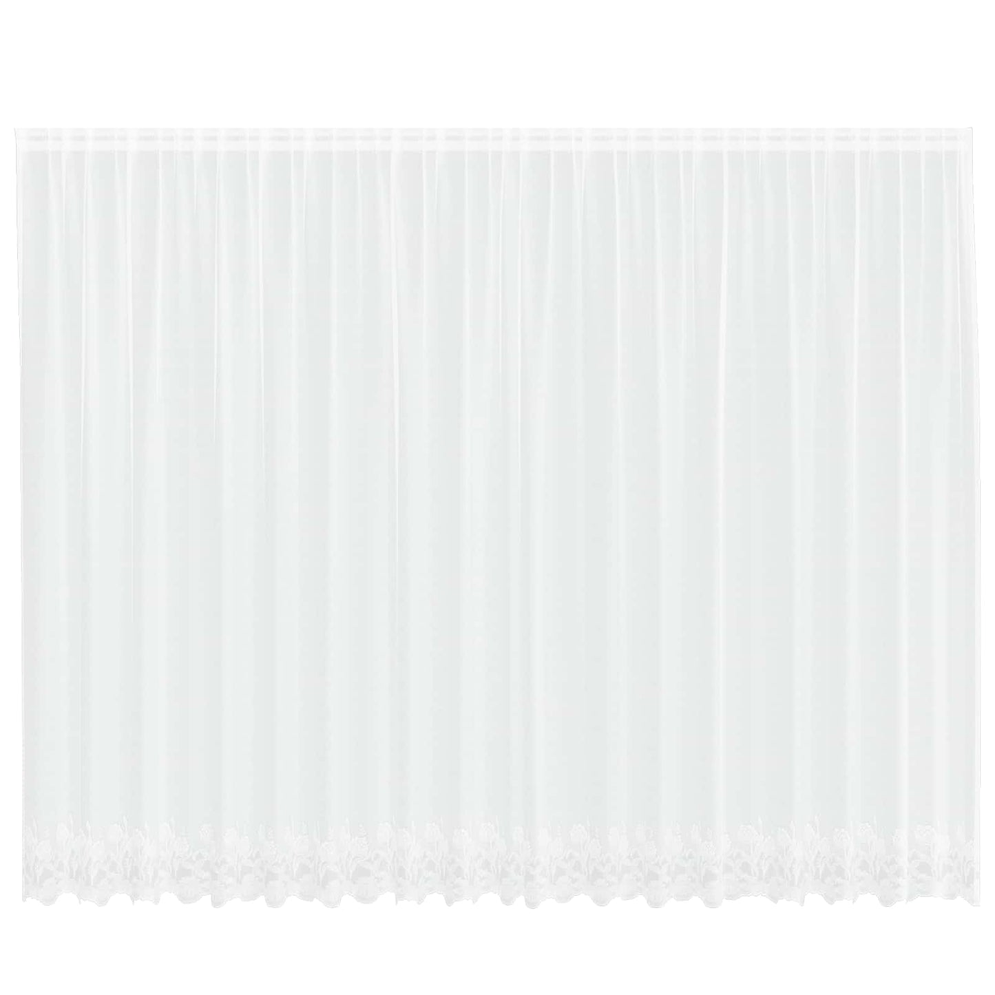 vidaXL Spitzenvorhang mit Vorhängen Floral Weiß 245 x 500 cm Polyester