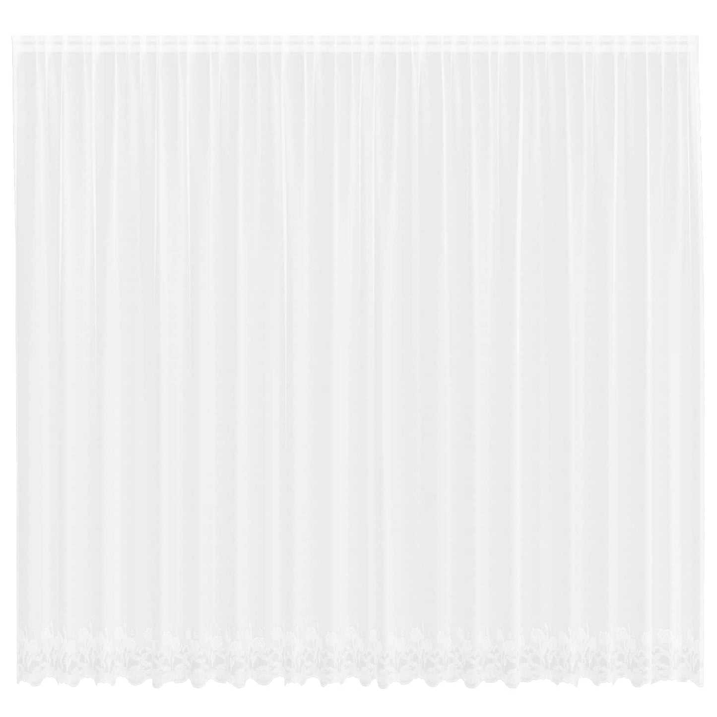 Spitzenvorhang mit Vorhängen Floral Weiß 300 x 500 cm Polyester