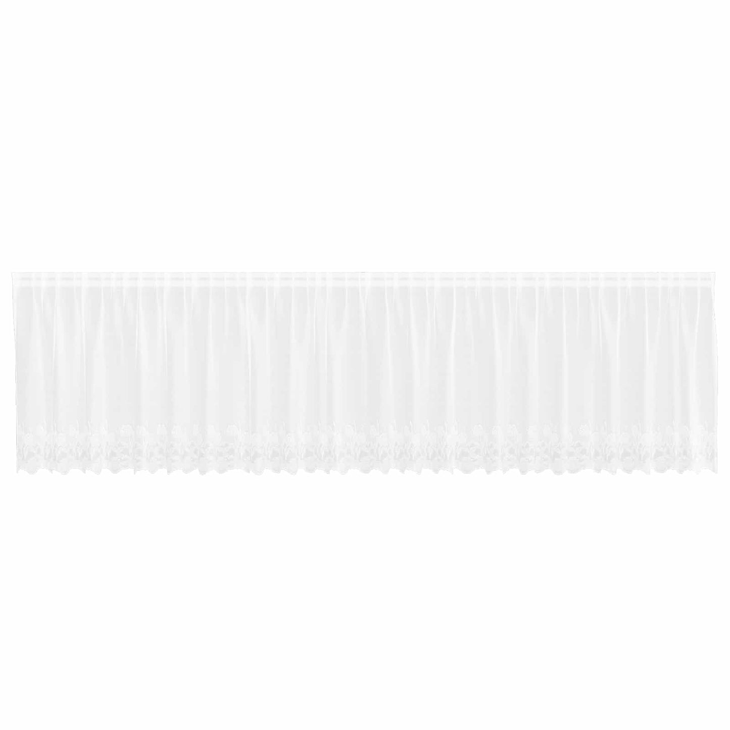 vidaXL Spitzenvorhang mit Vorhängen Floral Weiß 120 x 600 cm Polyester