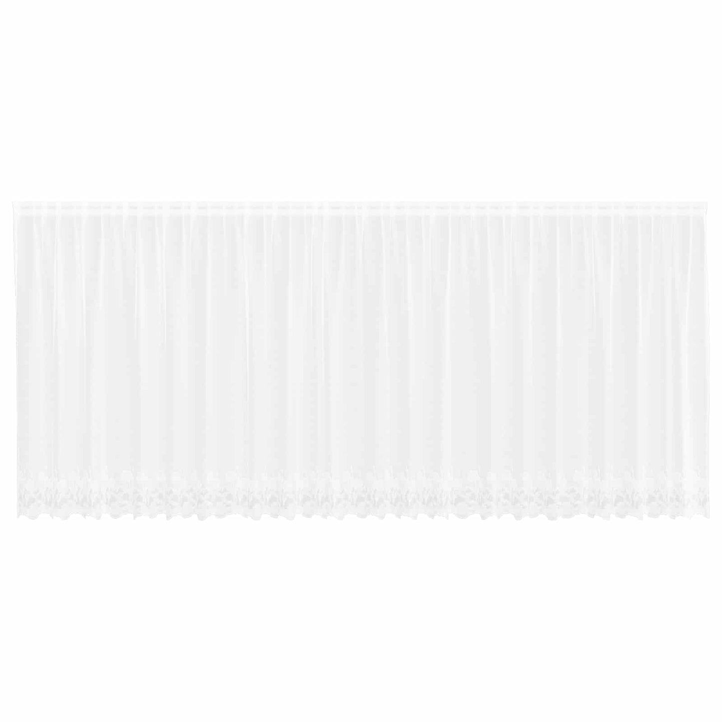 vidaXL Spitzenvorhang mit Vorhängen Floral Weiß 160 x 600 cm Polyester