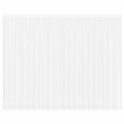 Spitzenvorhang mit Vorhängen Floral Weiß 280 x 600 cm Polyester