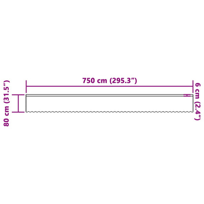 Spitzenvorhang mit Vorhängen Floral Weiß 80 x 750 cm Polyester