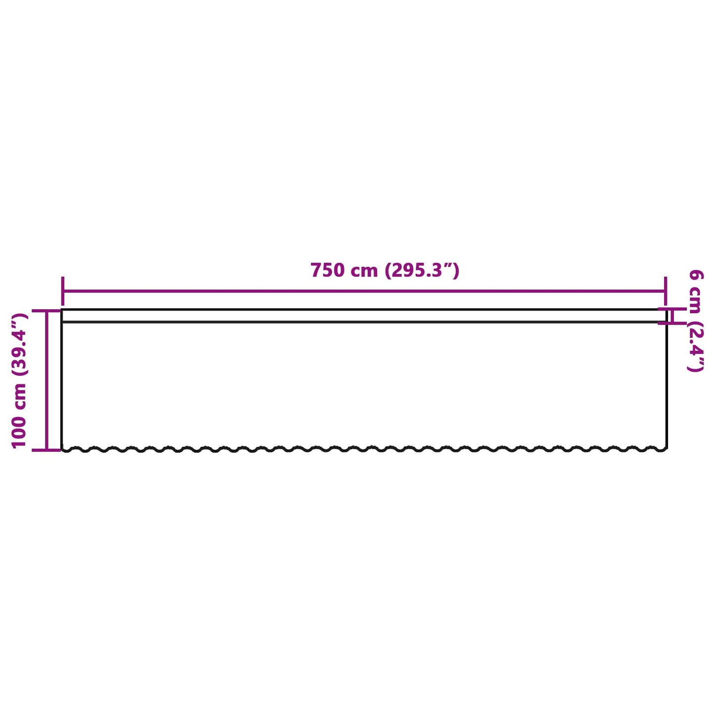 vidaXL Spitzenvorhang mit Vorhängen Weiß 750 x 100 cm Polyester